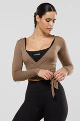 Yoga Wrap Top - Brown
