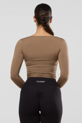 Yoga Wrap Top - Brown