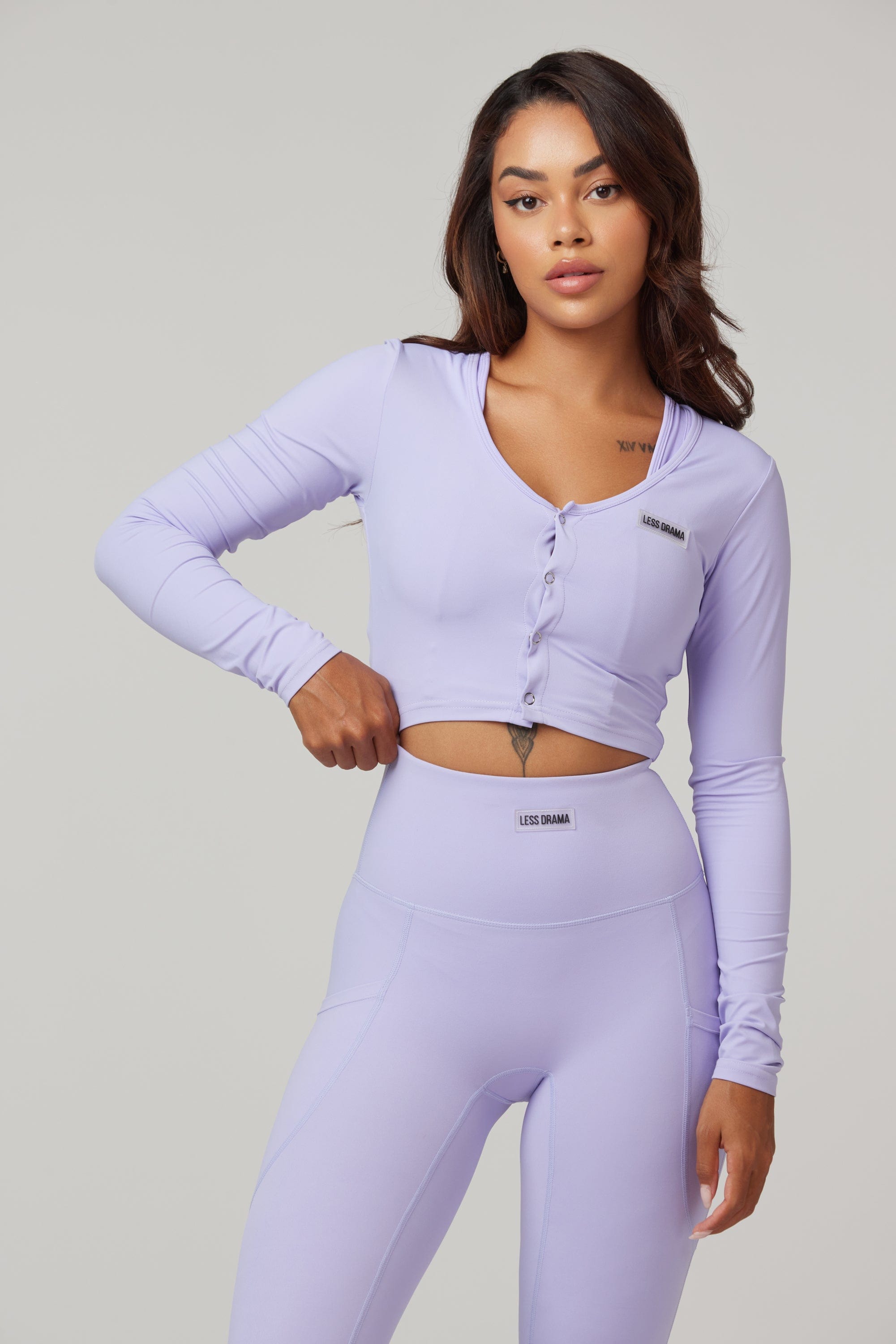 Eye Candy Sports Bra + Long Sleeve Top - Purple