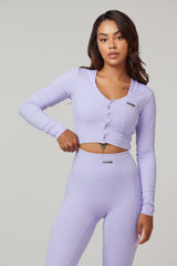 Eye Candy Sports Bra + Long Sleeve Top - Purple
