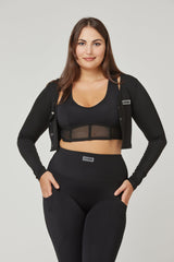 Eye Candy Sports Bra + Long Sleeve Top - Black