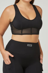 Eye Candy Sports Bra + Long Sleeve Top - Black