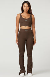 Flare Leggings - Brown