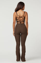Flare Leggings - Brown