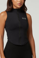 Bossy Zip Up Top - Black