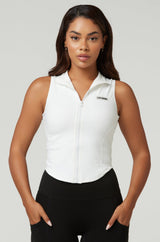 Bossy Zip Up Top - White