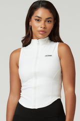 Bossy Zip Up Top - White