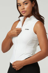 Bossy Zip Up Top - White
