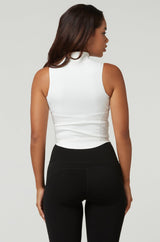 Bossy Zip Up Top - White