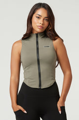 Bossy Zip Up Top - Green