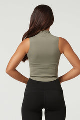 Bossy Zip Up Top - Green