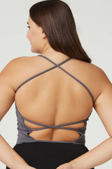 Cross Back Sports Bra - Grey