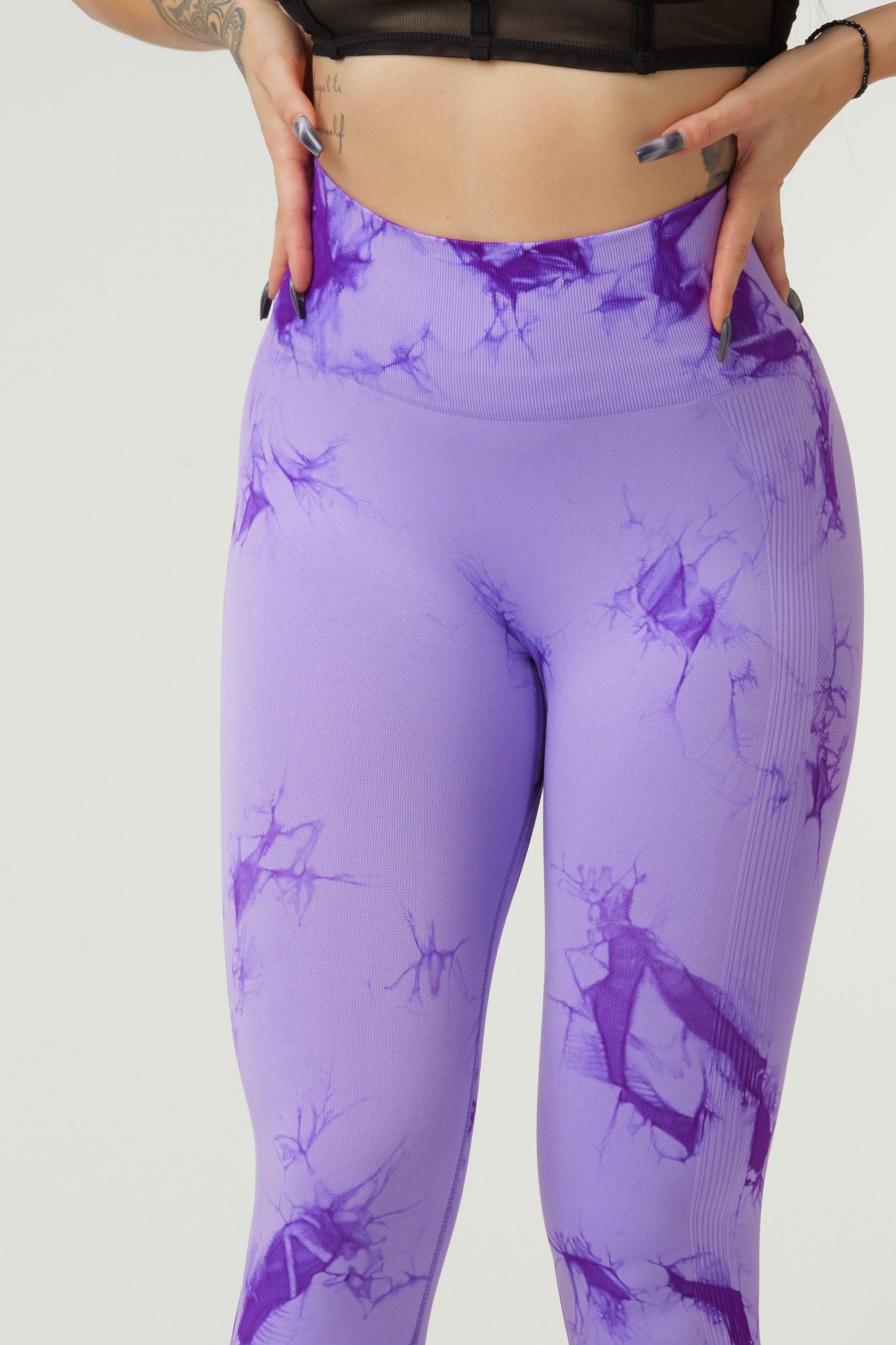 Marble Scrunch Leggings - Bright Purple