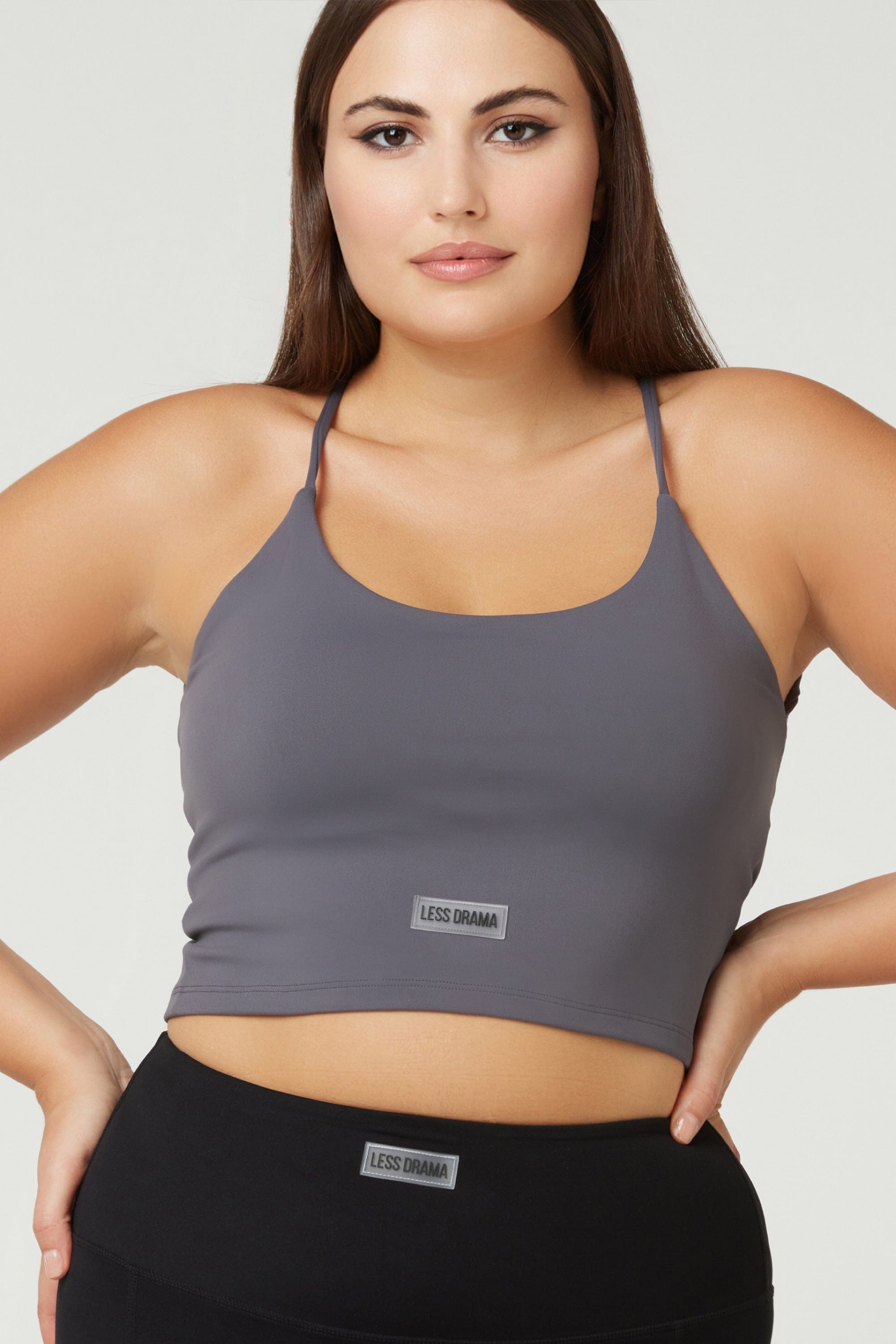Cross Back Sports Bra - Grey