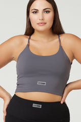 Cross Back Sports Bra - Grey
