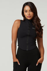 Bossy Zip Up Top - Black
