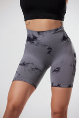 Marble Scrunch Shorts - Grey