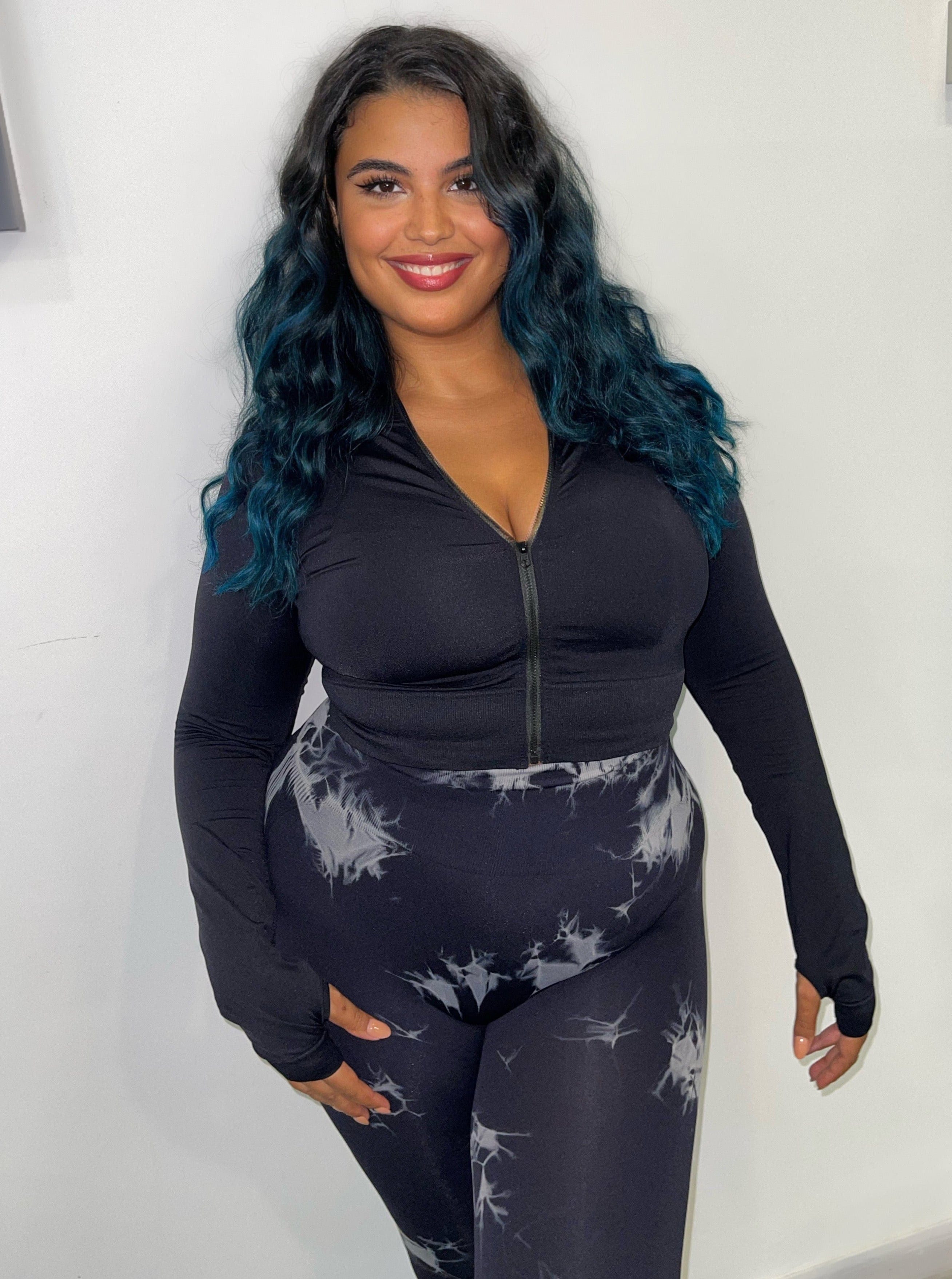 Cropped Sports Jacket - Black