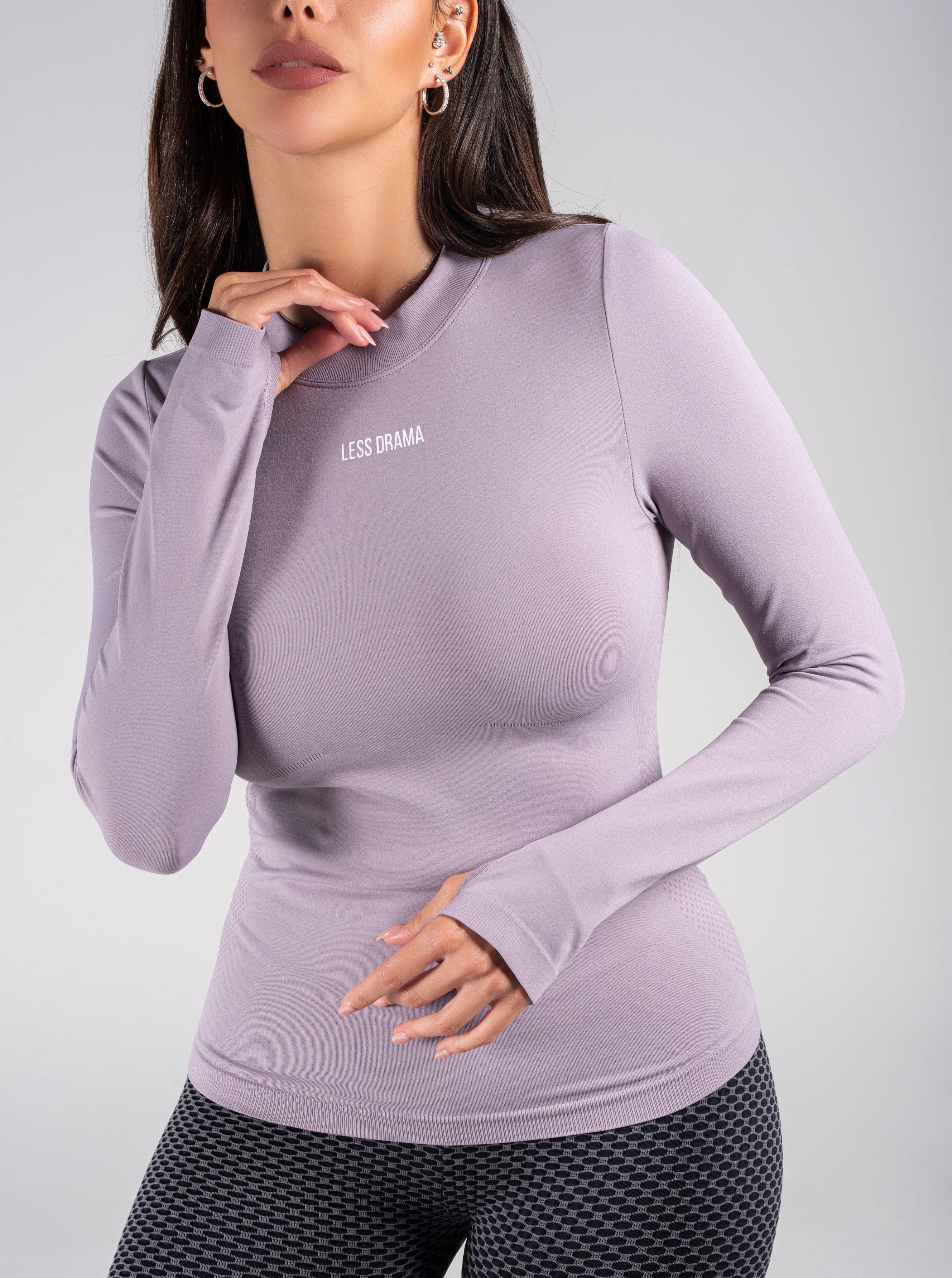 Unbothered Long Sleeve Top - Purple