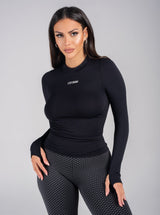 Unbothered Long Sleeve Top - Black