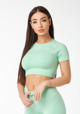 Green Crop Top Short Sleeve