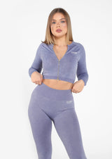 Bossed Up Cropped Jacket - Blue