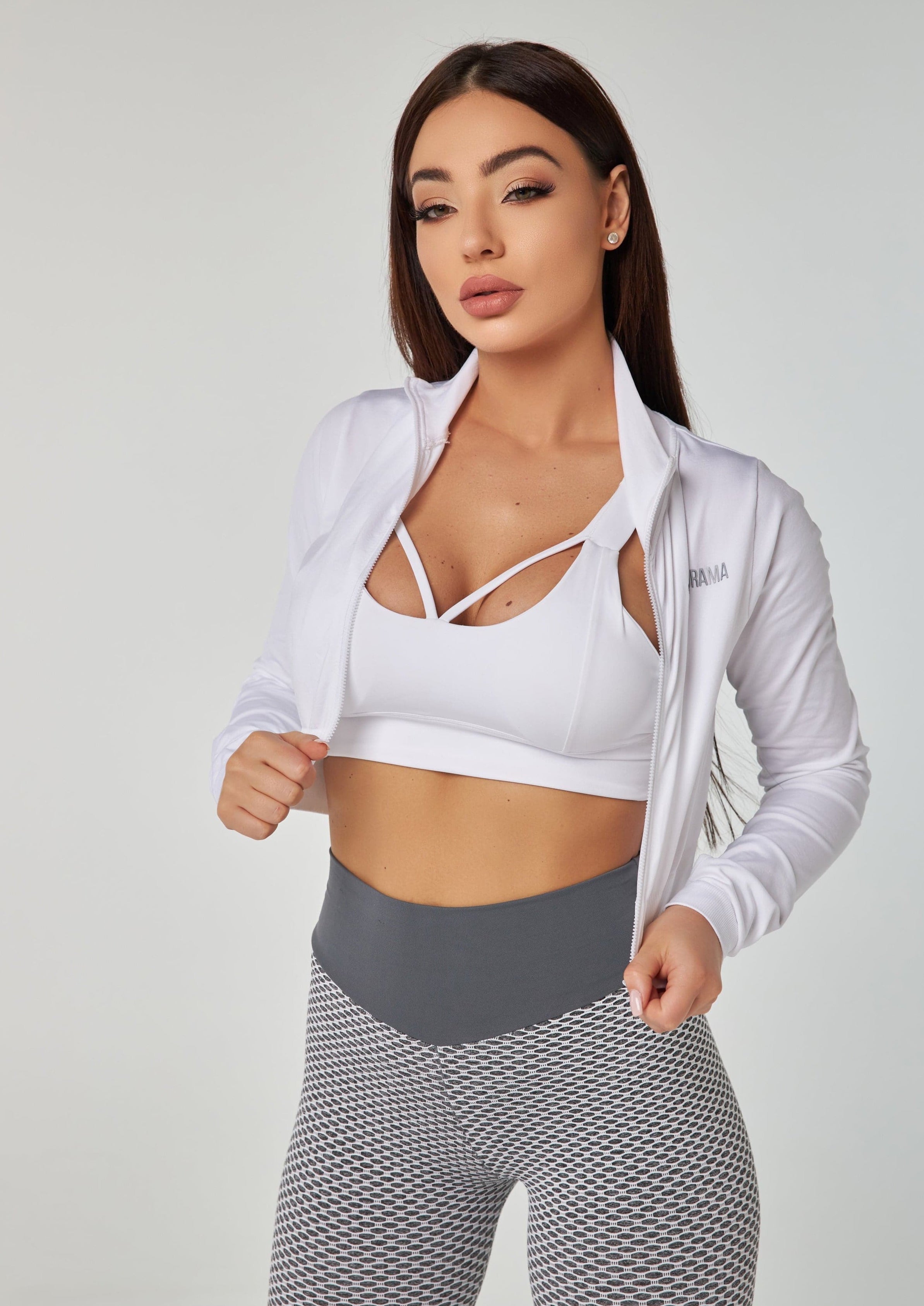 Cropped Sports Jacket - White