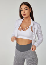Cropped Sports Jacket - White