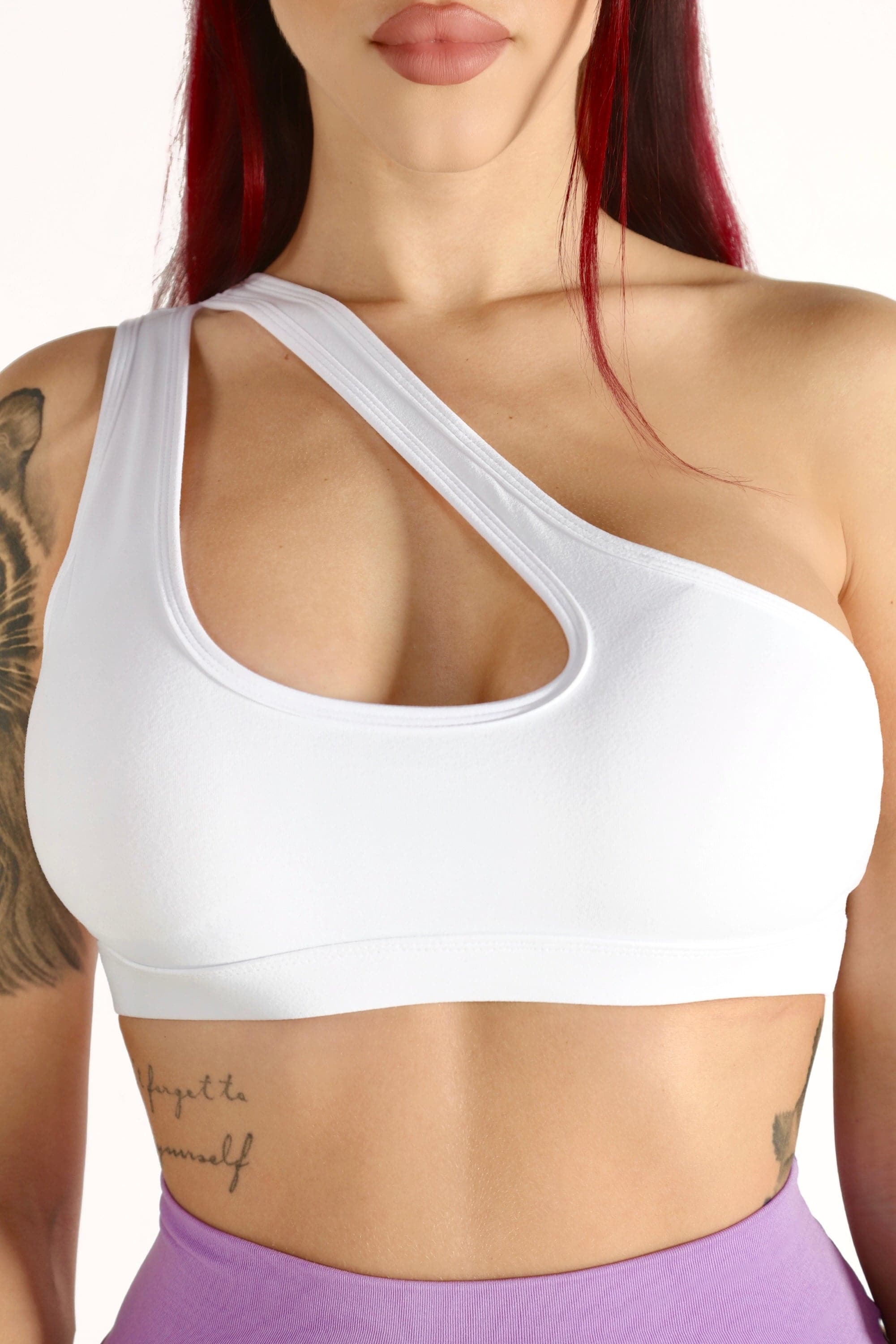 White Long Line Sports Bra