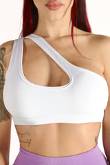 White Long Line Sports Bra