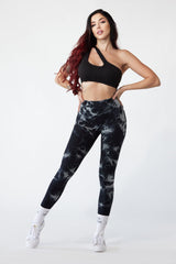Marble Scrunch Leggings - Black
