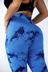Blue Scrunch Leggings
