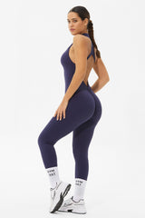 Boss Babe Jumpsuit - Dark Blue