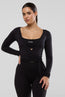 Yoga Wrap Top - Black