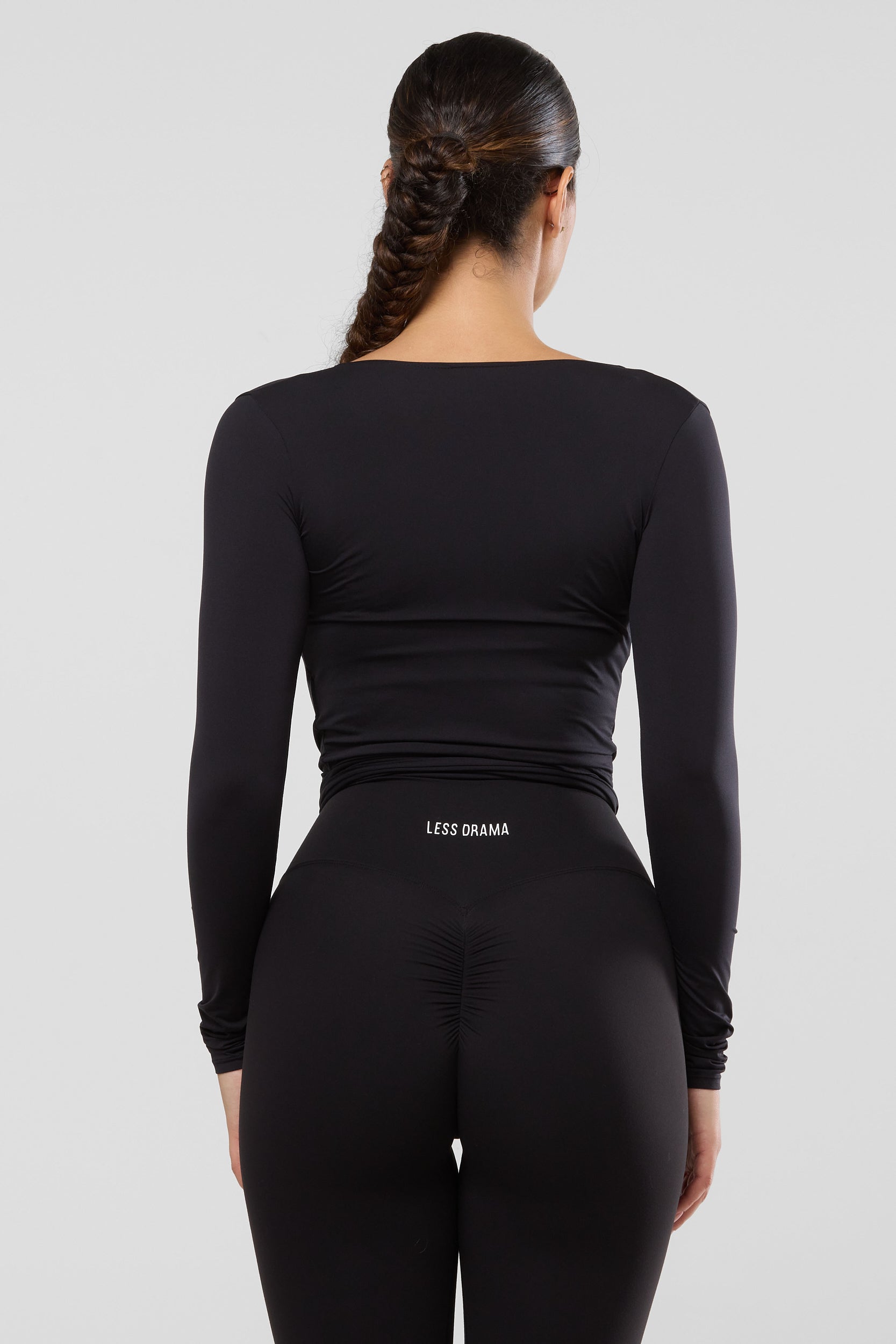 Yoga Wrap Top - Black