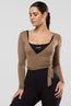 Yoga Wrap Top - Brown
