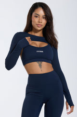 Pilates Girl Sports Bra+Bolero - Dark Blue