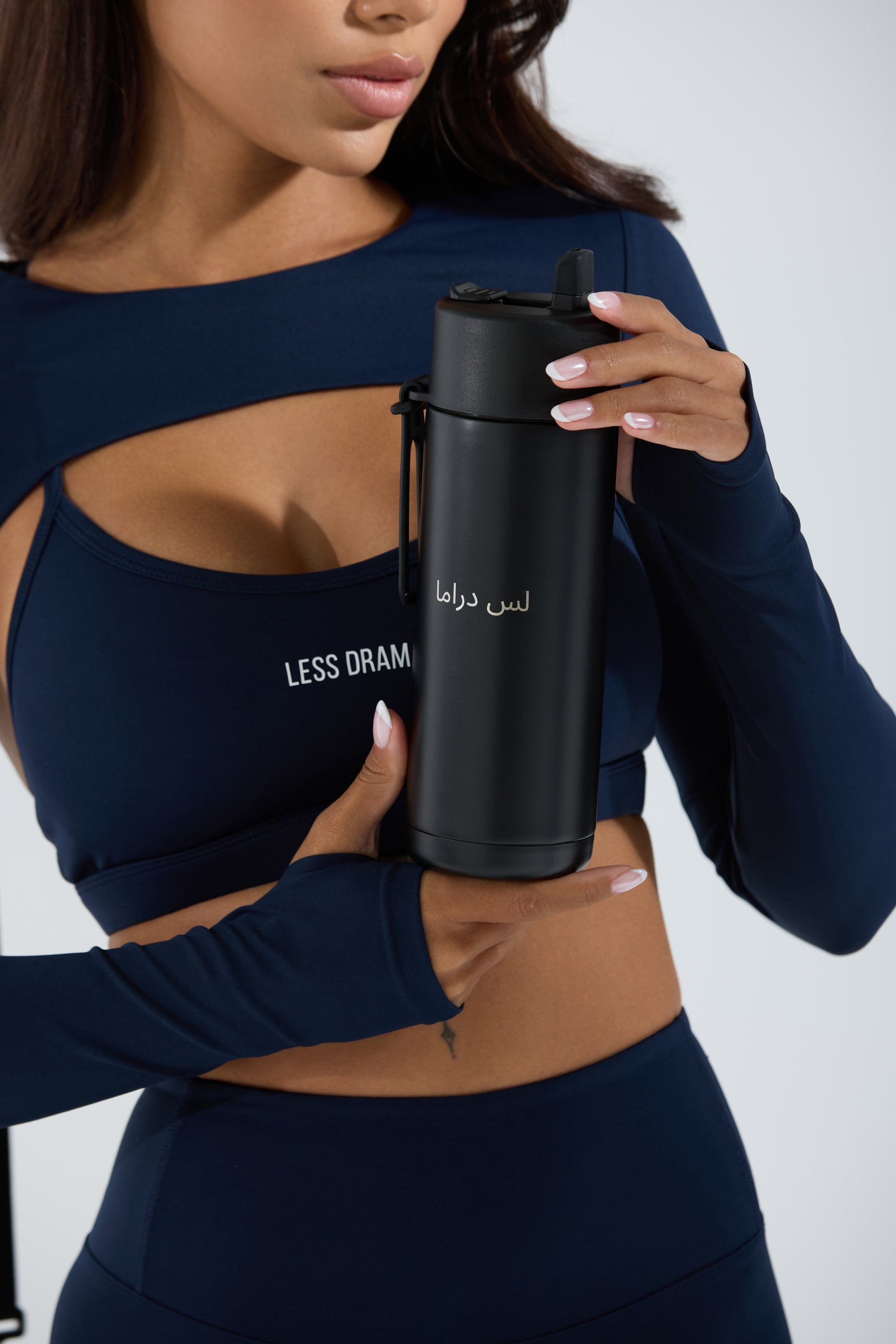 Less Drama Stainless Steel Water Bottle - Black