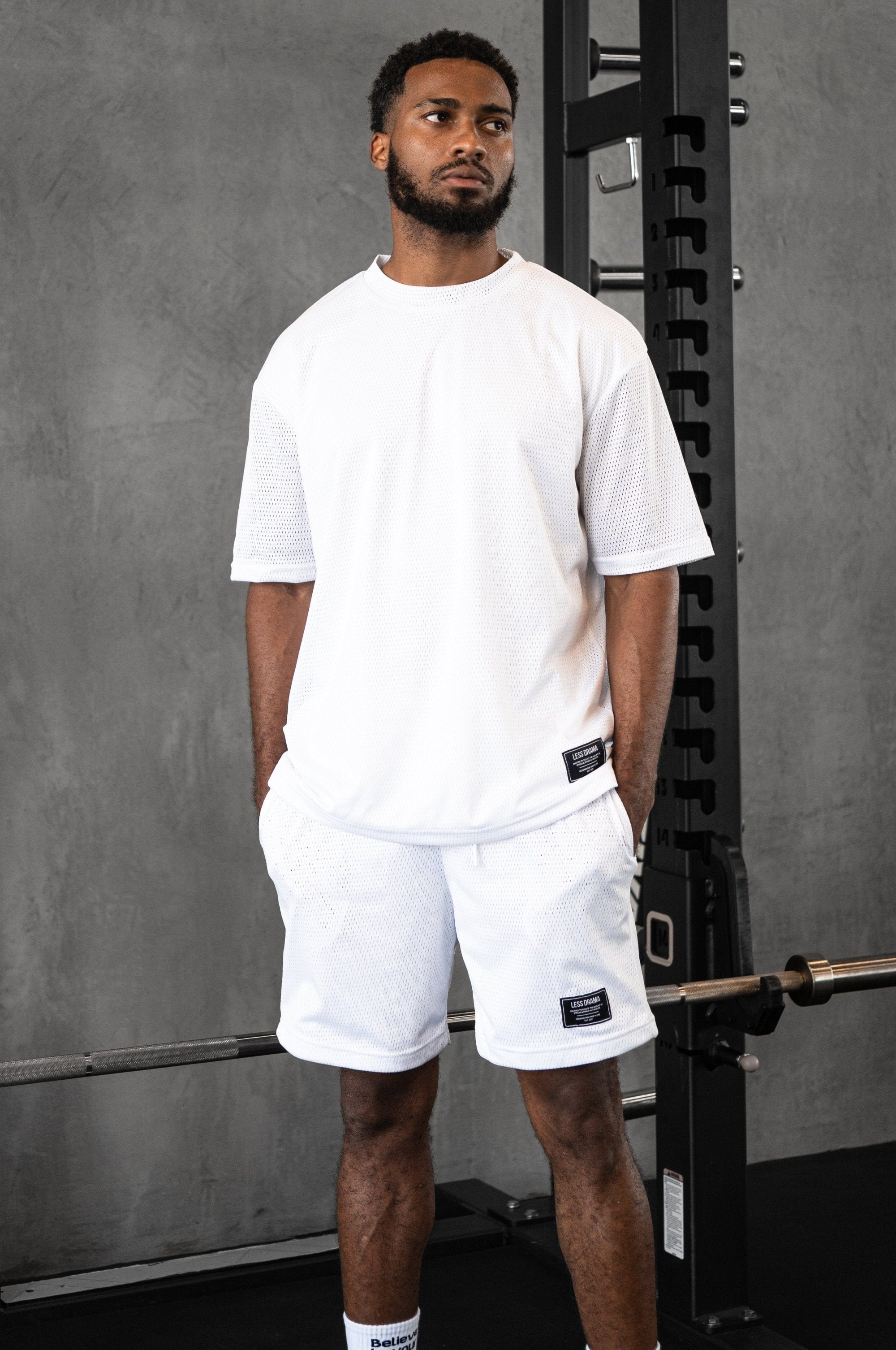 Mesh Shorts White – Less Drama Sportswear