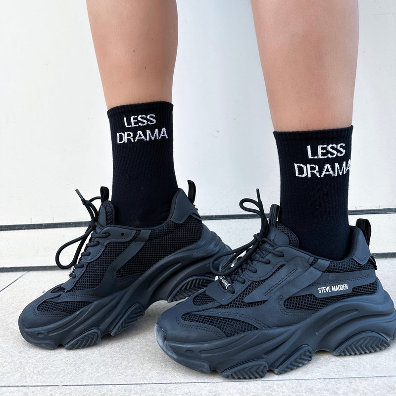 LESS DRAMA Black - Unisex Socks