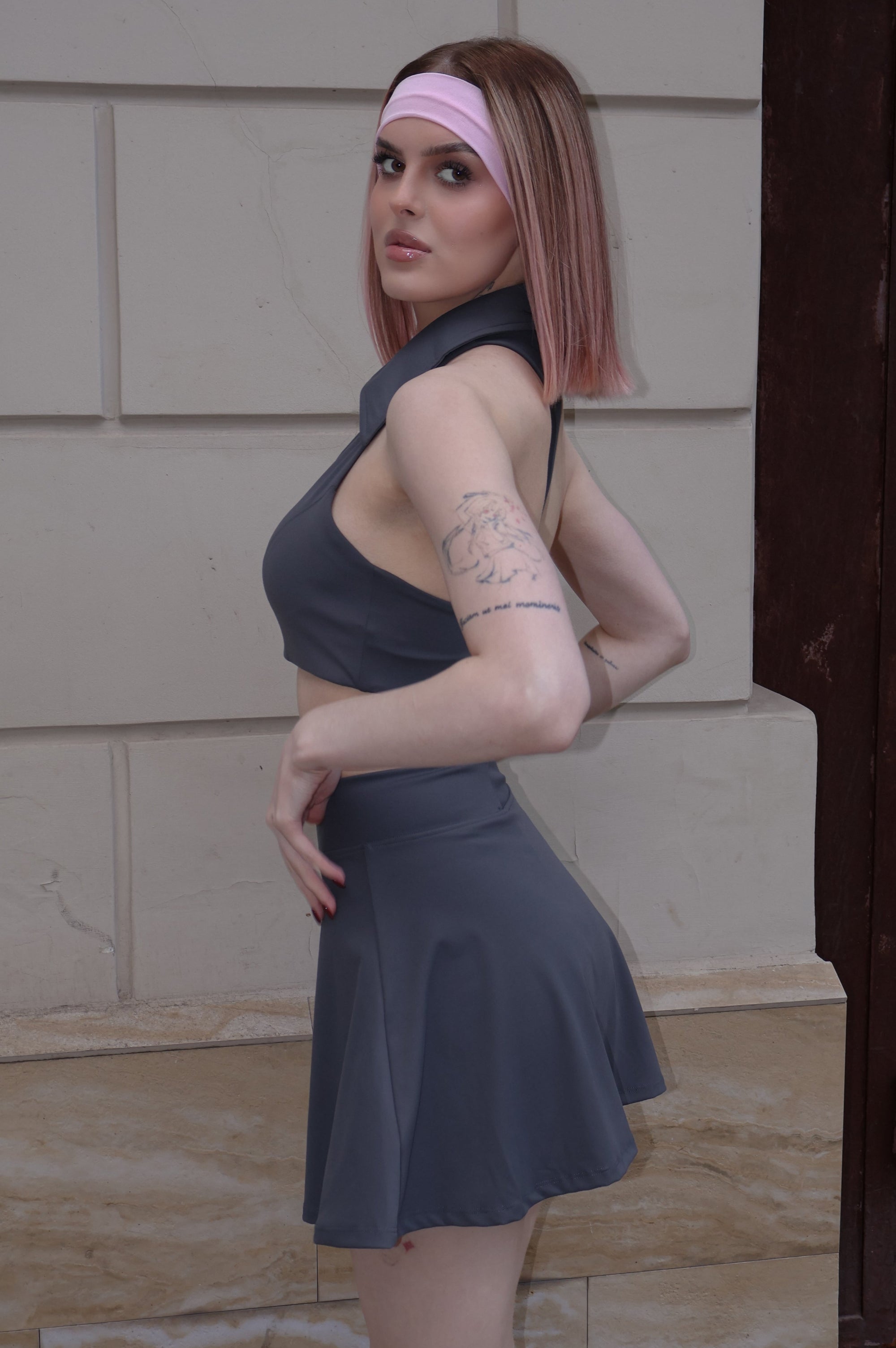 Tennis Babe Sports Bra - Grey