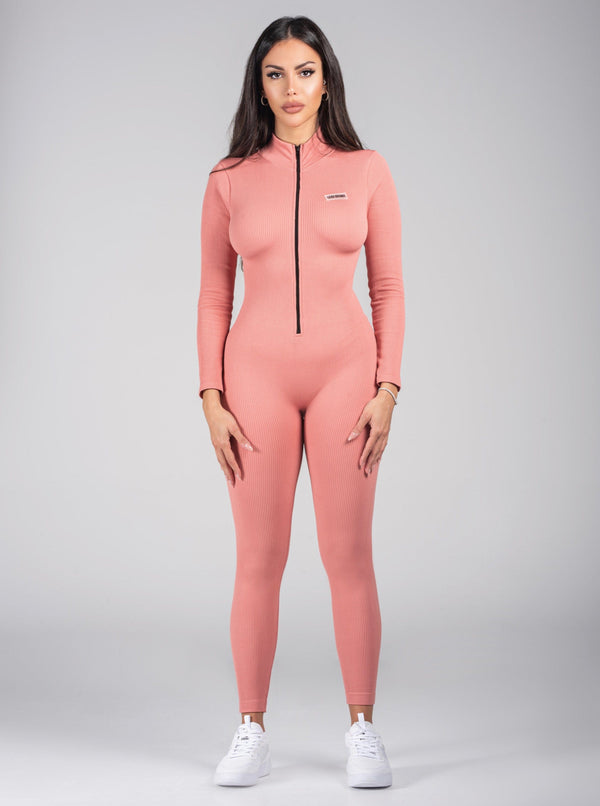 long sleeve pink jumpsuit for womens