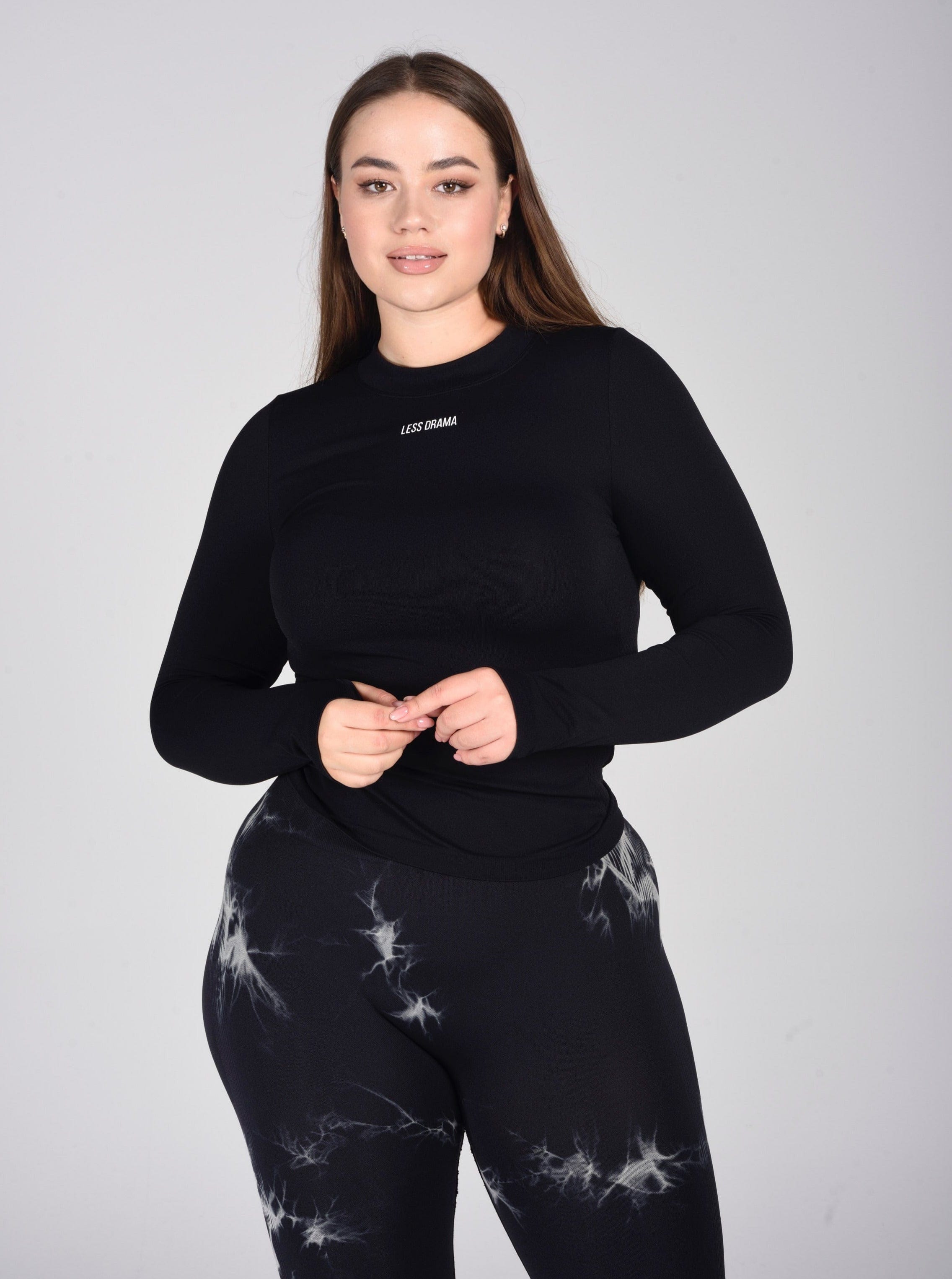 Unbothered Long Sleeve Top - Black