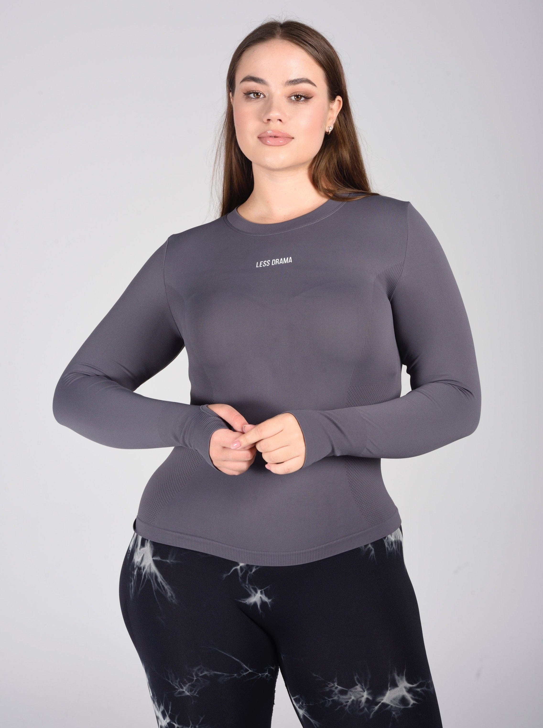 Unbothered Long Sleeve Top - Grey